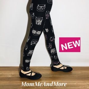 Small 🐈‍⬛ NEW Girls Black Cat Halloween Leggings Costume Pants